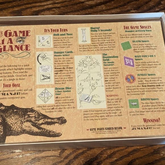 Vintage 1995 JUMANJI Board Game Milton Bradley Game 100% COMPLETE - Picture 4 of 5